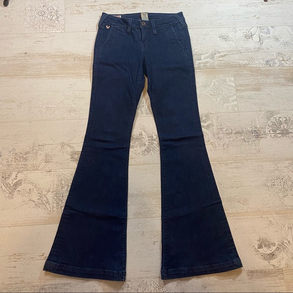 True Religion Dark Blue Flare Jeans - Picture 1 of 7